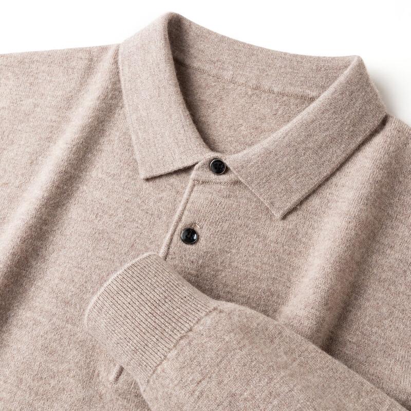 FAPAI Men's 100% Merino Wool Casual Polo Collar Sweater