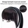 Synthetic Hair Band Bangs Wig One Piece Natural  Full Cover Wig Hair Extension For Women