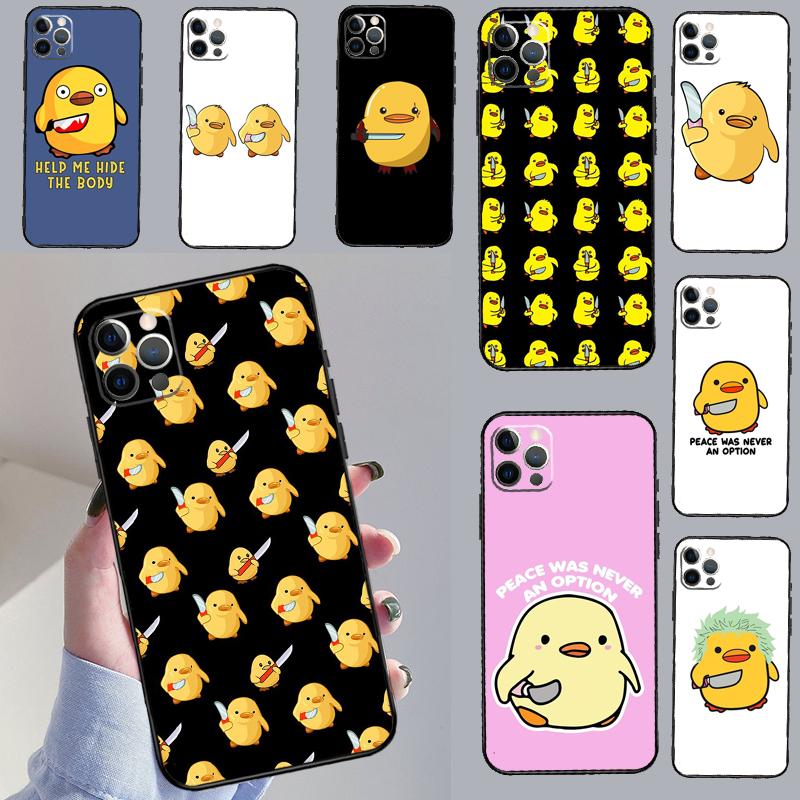 Duck With Knife Duck Cute Case For iPhone 13 Pro Max 16 15 11 12 14 17 Pro Max mini 15 16 Plus 16e 17 Air Phone Cover