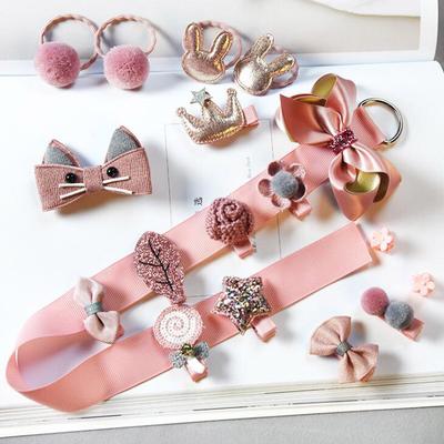 1 Set Mix Kinder Haarschmuck Stoff Schleife Kaninchen Kinder Haarnadeln Haarspangen Cartoon Haarspangen