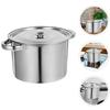 Stainless Steel Covered Soup Pot with Lid Multifunctional Kitchen Cookware Large Bucket for Soup Porridge Rice