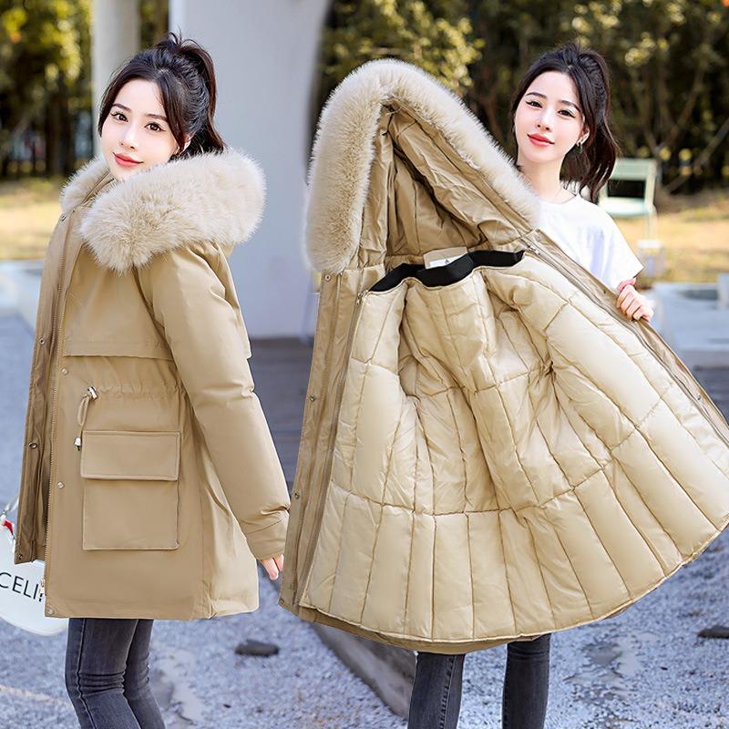 Medium and long pie overcomes women's winter new removable inner cotton-padded clothes women's down cotton-padded jackets women's clothing