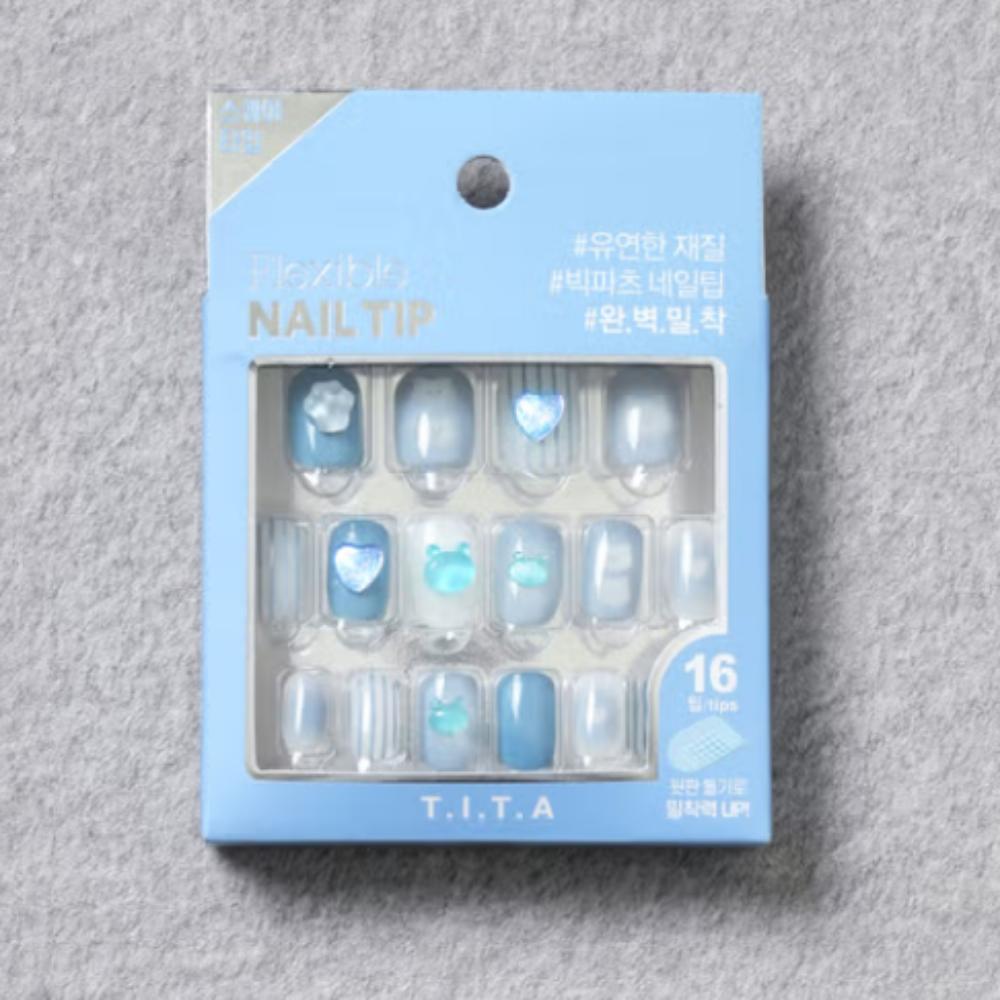 Square Nail Tips - 25SS TITApress Blue