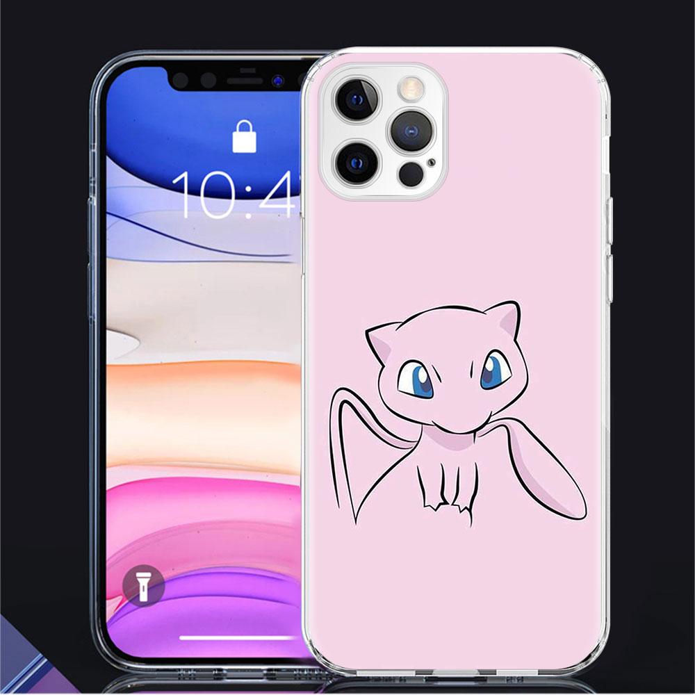 Klarer Fall für Apple iPhone 11 14 13 Pro 12 7 8 Plus SE 2022 XR X XS Max 6 6S 14Pro Silikon-Telefonabdeckung Pokemon Cute Cartoon