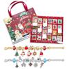 Christmas Advent Calendar Bracelet 24 Day Countdown Calendar Alloy Bracelet Jewelry Making Kits Kids Christmas Surprise Gift Box