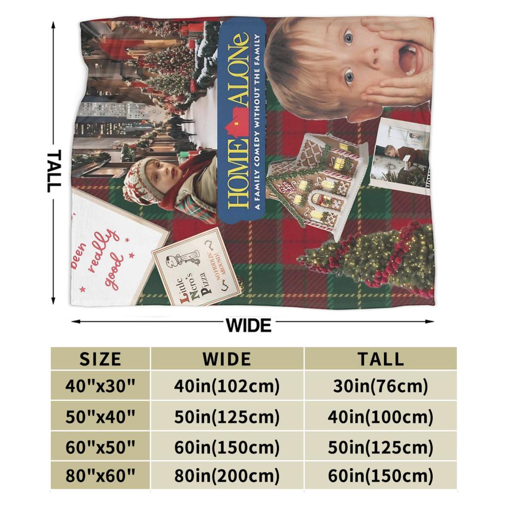 Home Alone Christmas Comedy Film Printed Blanket For Men Women Warm Cozy Fluffy Throw Blankets for Living Room Multi-size
