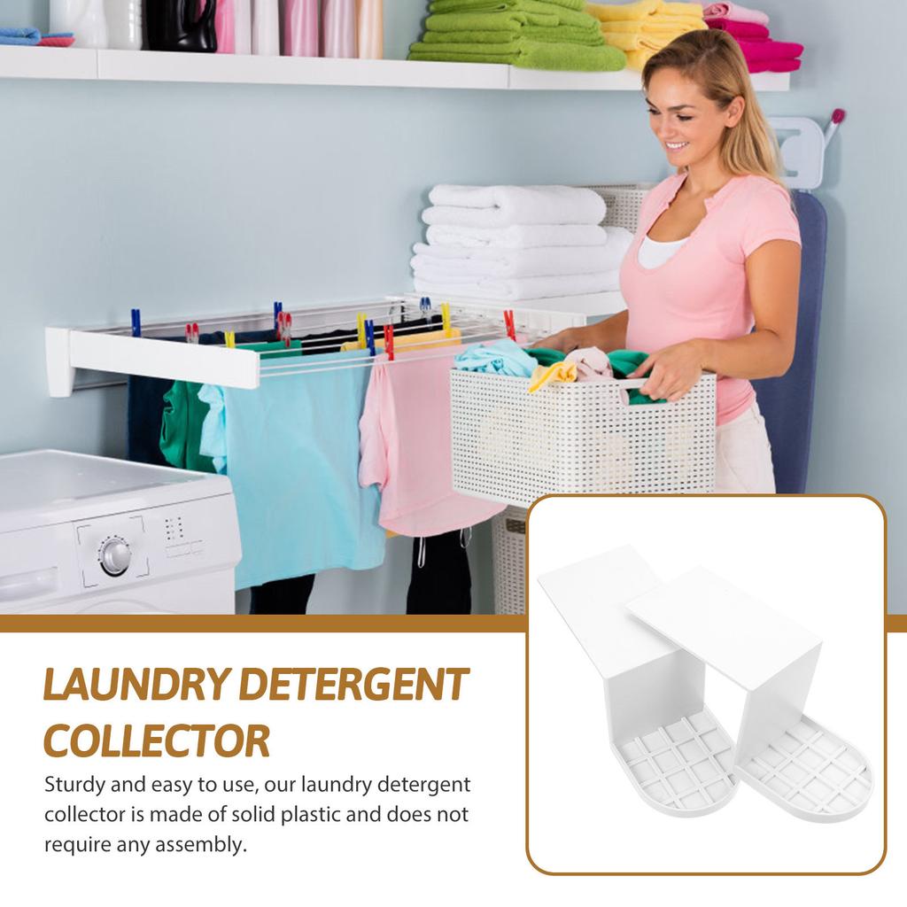2pcs Laundry Cup Holder Drip Catcher For Detergent Bottles No Assembly Plastic Drip Tray Soap Dispenser Tray Home Laundry Tool