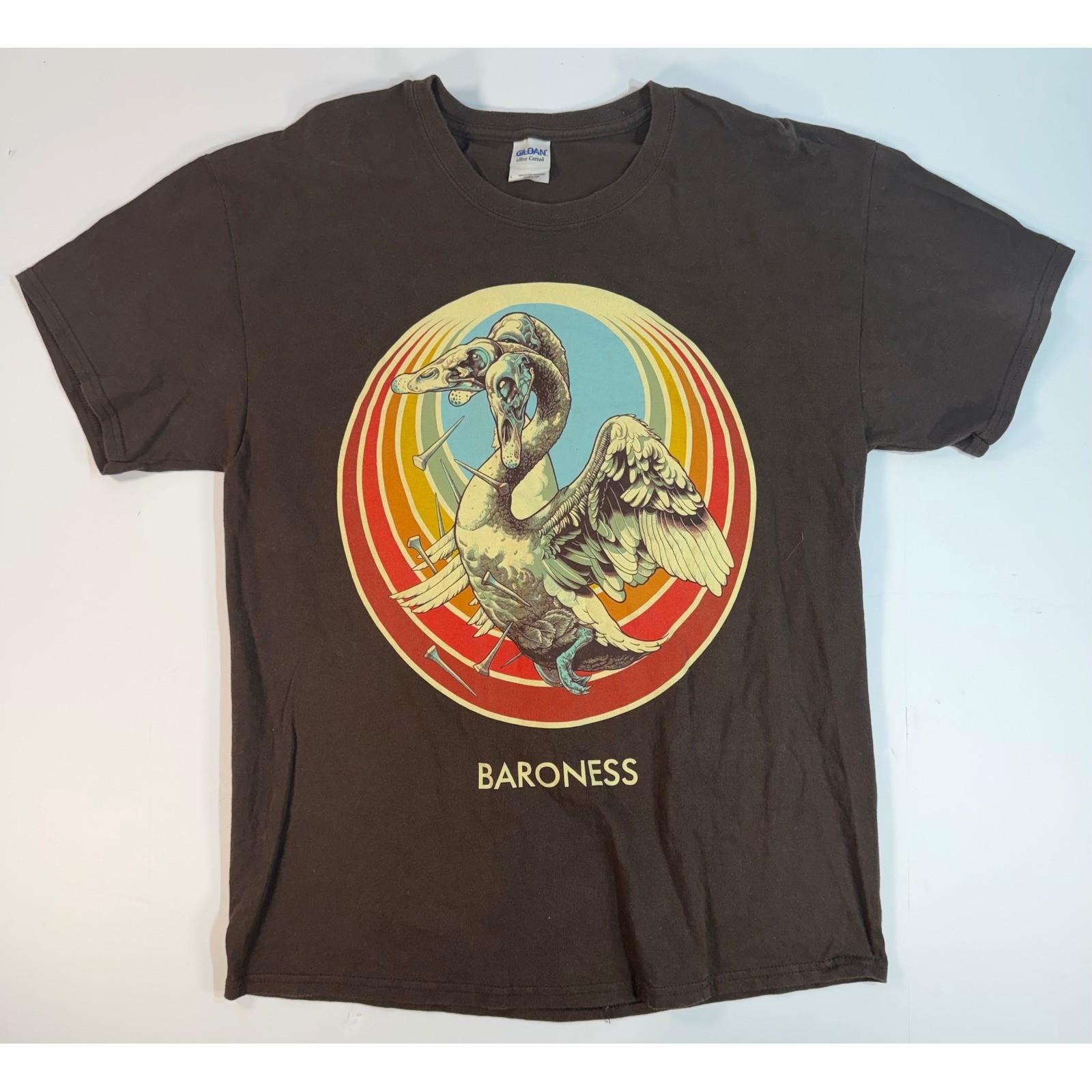 Baroness US Tour Summer 2013 Band Mens Large Brown Gildan Ultra Cotton Unisex T-Shirt XXXL