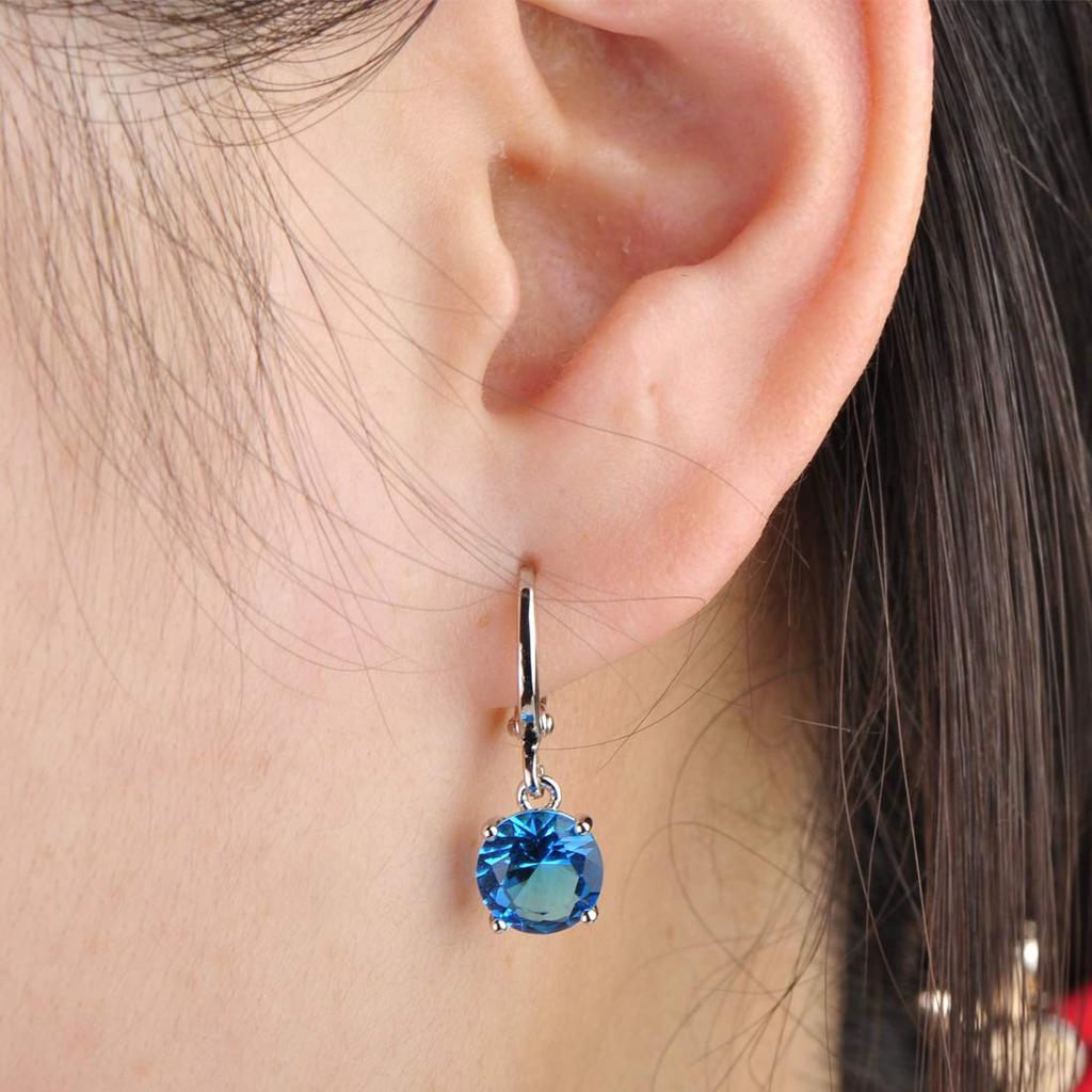 MECHOSEN Crystal Accessory Set: Necklace + Earrings (2-piece Set) - Brass Earrings, Single Stone Pendant, Formal Necklace, Stylish, Sparkling Jewelry