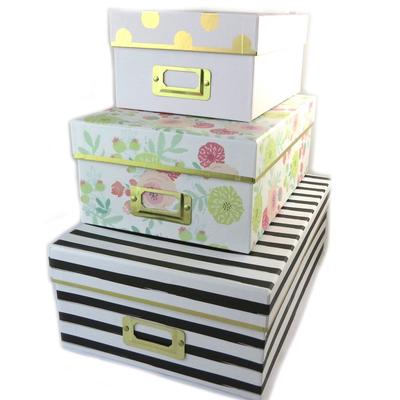 [N6354] - Set mit 3 Souvenirboxen 'Belle Epoque' schwarz weiß bunt