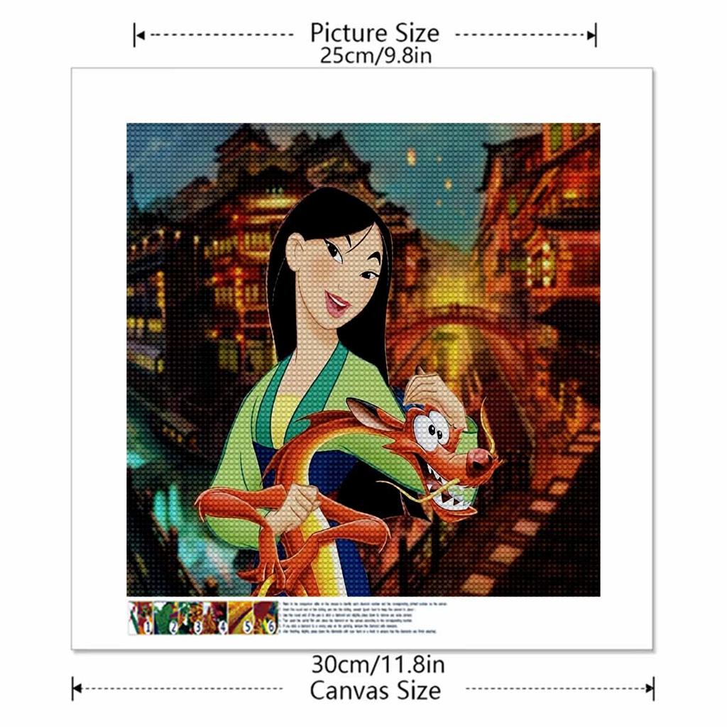 DIY Diamond Painting Round Diamond Mulan and The Fox Full Diamond Mosaic Home Decoration Painting Cross Stitch Kit