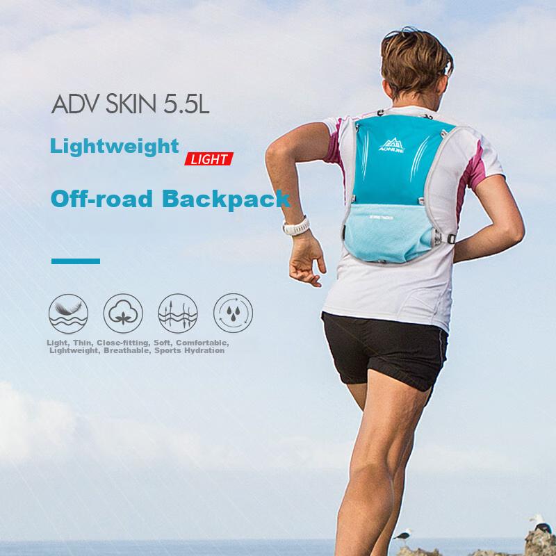 AONIJIE Quick-Dry Running Backpack, Lightweight Hiking Pack, Breathable Outdoor 5L Hydration Pack, Black