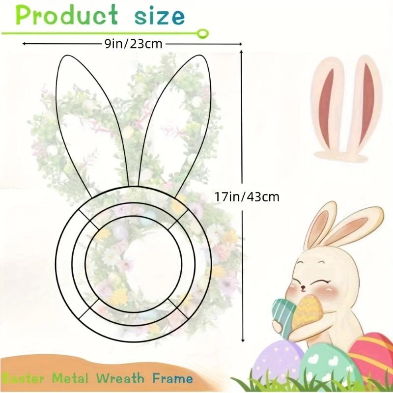 

2026 Latest Models Rabbit Wreath Shapes, Iron Wire Wreath Frame for Easter DIY Craft Project Indoor and Outdoor Holiday Hanging