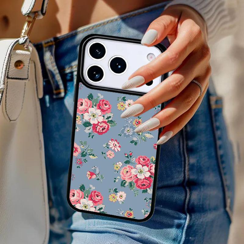 Vintage Flower Phone Case For iPhone 17 Air 14 15 13 12 Max Cover For Apple 16e 11 Pro Max Plus Coque
