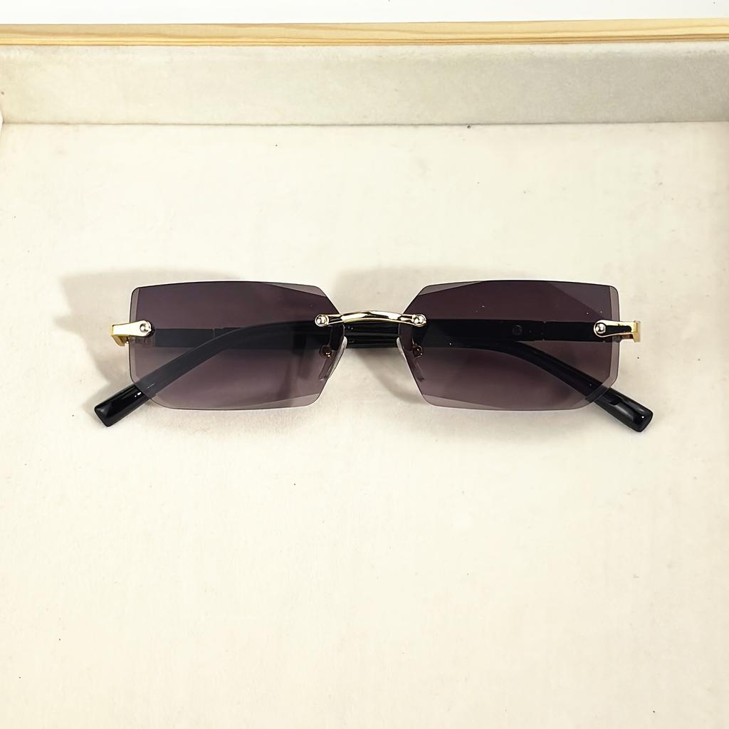 Chic Square Rimless Fashion Glasses for Women, Metal Hinge, Perfect for & Party