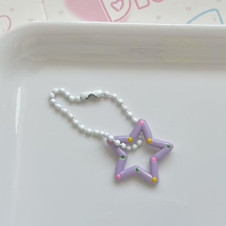 Stylish Adorable Acrylic Star Dot Keychain Fun and Unique Hollow Star Charm