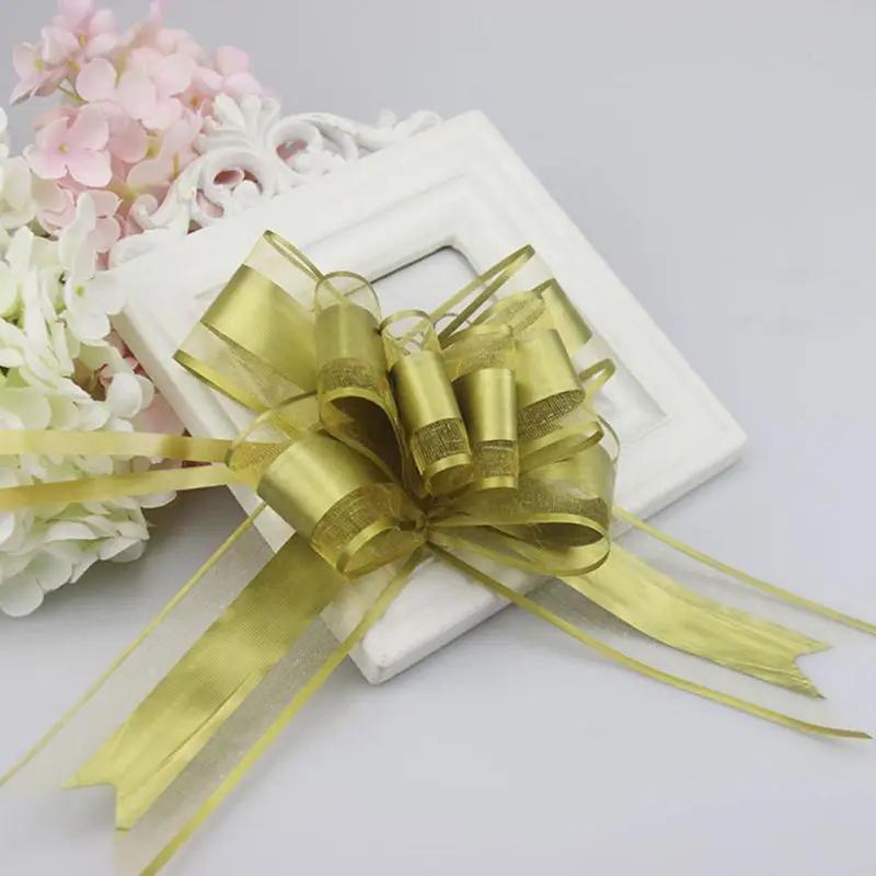 10pcs Wedding Car Ribbon Pull Bows Knot Gifts Wrapping Wedding Car Decor Birthday Party Supplies Chairs DIY Home Decorations