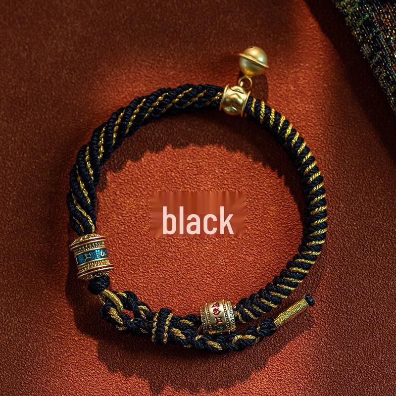 Tibetan Six-Syllable Mantra Hand-Woven Bracelet, Five-Color Red Rope for Women & Men's Birth Year Ethnic Ornament