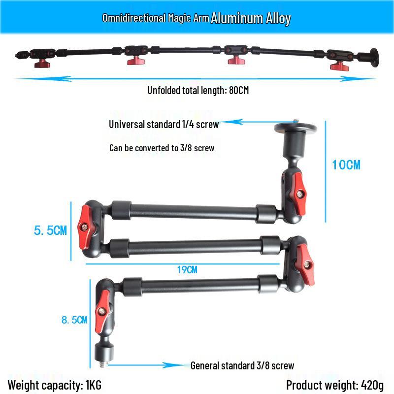 Universal Multi-functional Mobile Streaming Arm with Mic Holder and Fill Light Bracket