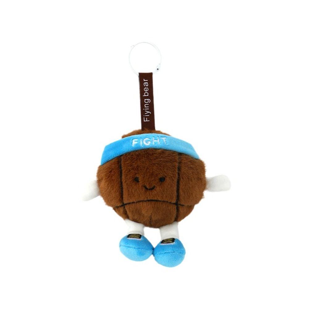 New Creative Baseball Keychain Soft Cute Football Plush Toys Furry Fun Toys Ball-Shaped Keychain Friends Gifts