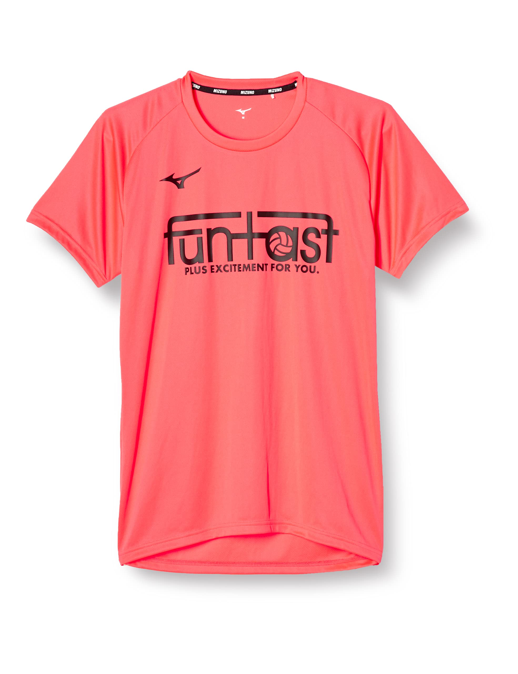 

Mizuno FUNTAST Volleyball Practice Shirt, Short Sleeve, V2MA2523, Driven Pink x Black, Size 2XL