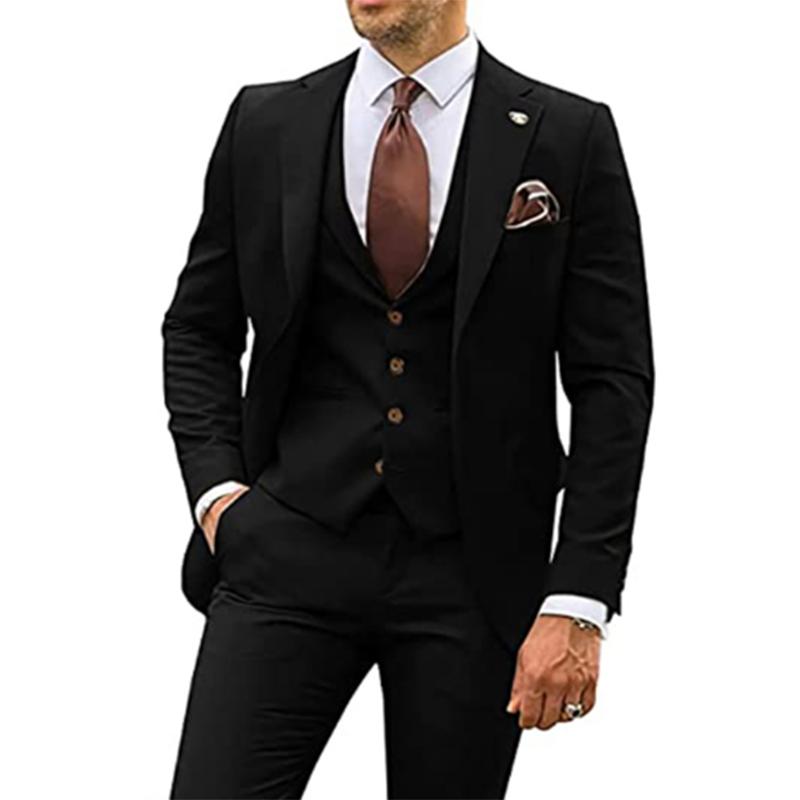 Completi Beige da Uomo 3 Pezzi Slim Fit Smoking da Sposo Abiti da Matrimonio Testimone dello Sposo Groomsmen Abito da Festa Formale Maschile