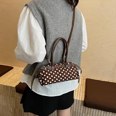 Handbag Bag Women's New Polka Dot Design Versatile Messenger Bag Fashion Casual Shoulder Bag Cylinder Bag