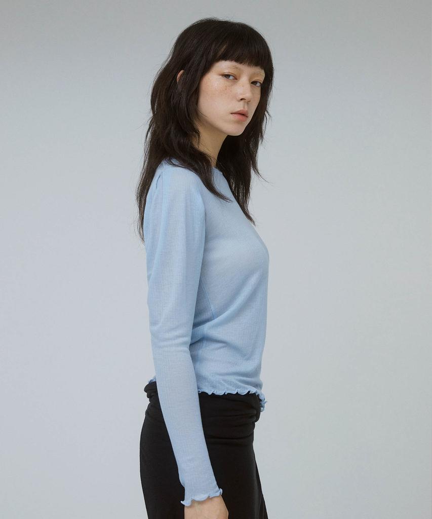 Tibaeg Re Petit Tuck Wool Tencel T-Shirts Bl