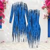 Women Plus Size Two Piece Set Long Sleeve Open Front Cardigan Sleeveless Crew Neck Bodycon Printed Dress