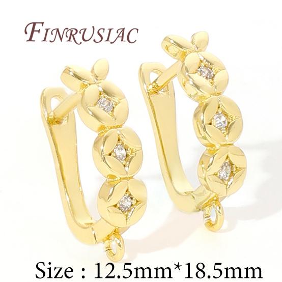 18K Real Gold Plated Earring Fixtures,Earwires Fasteners For Earrings,DIY Jewelry Making Supplies,Luxury Earrings Accessories