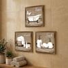 3Pcs Vintage Bathroom Wooden Plaques 2 Flat Restroom Hanging Ornament  Home Bathroom