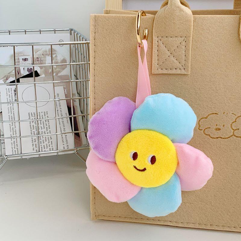 Cute Colorful Sun Flower Cartoon Doll Backpack Grabbing Machine Doll Clothes Pendant Keychain Plush Doll