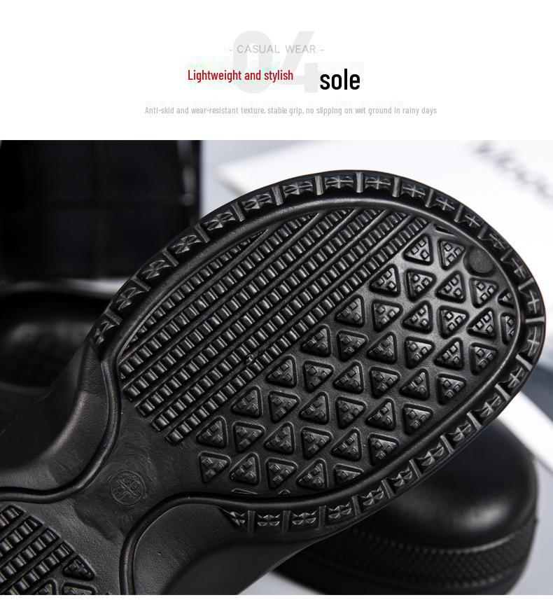 Sandales de chef professionnelles imperméables et antidérapantes pour hommes 2023 – Pantoufles de cuisine et de protection du travail résistantes à l'huile pour papas d'âge moyen