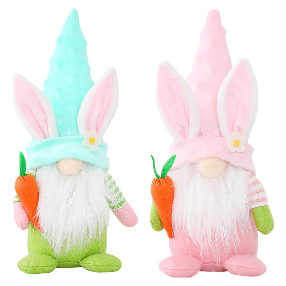 

OUNONA Набор из 2 плюшевых гномов-кроликов в остроконечных шляпах, милые скандинавские настольные тканевые гномы для магазина, книжной полки, домашнего декора, фигурки, дизайн, декор, украшения,