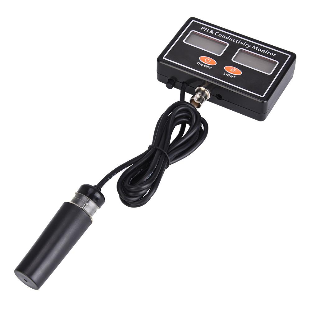 Online PH EC Monitor Meter Water Quality Tester with Replaceable PH Probe220V EU Plug