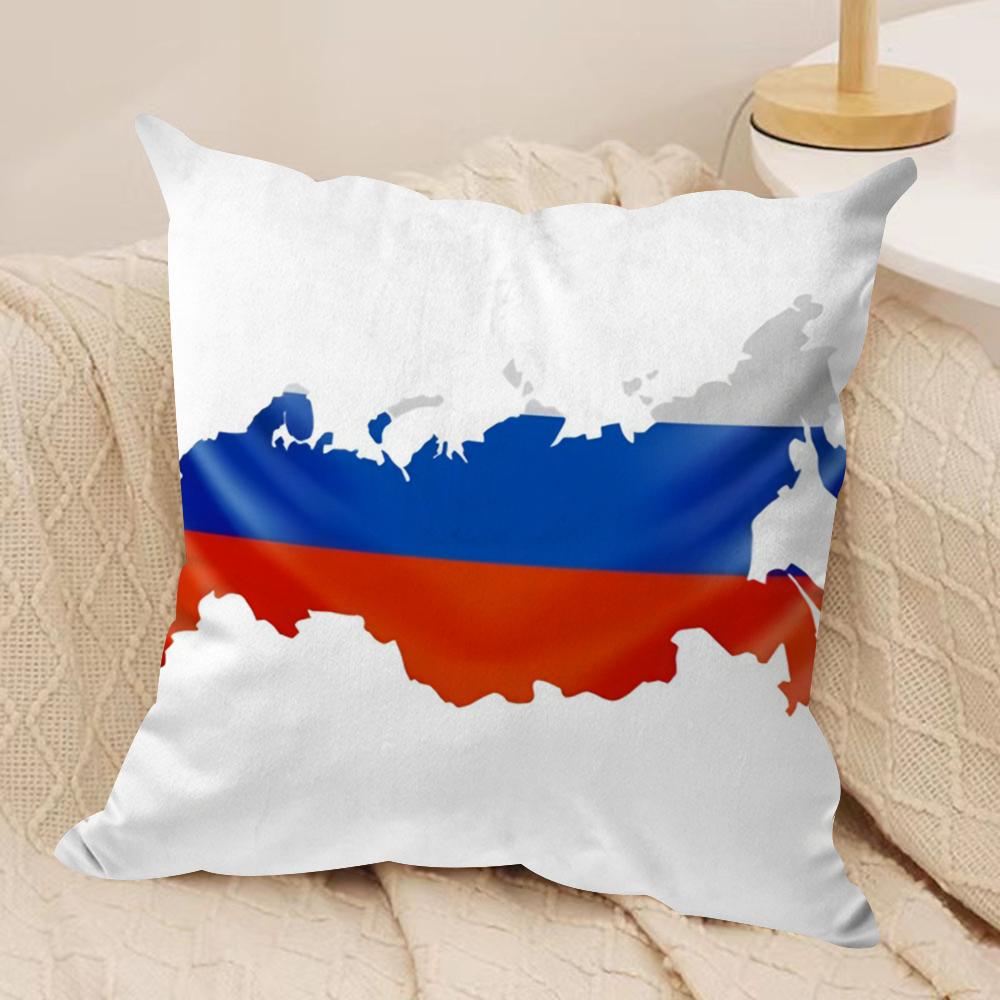 RRussia Flag Print Cushion Cover Pillowcase Ultra Soft Skin Friendly Fabric Cloud Like Comfort Concealed Zipper