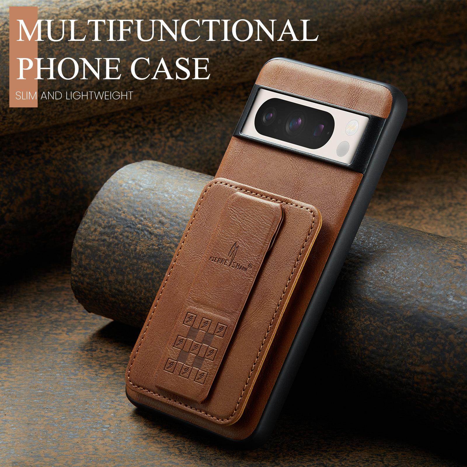 

Leather Phone Case for Google Pixel 10 9 Pro XL 10Pro 7 8 Pro 7A 8A 9A 7Pro With Magnetic Card Holder Wrist Strap Stand K0022 Google Pixel 7