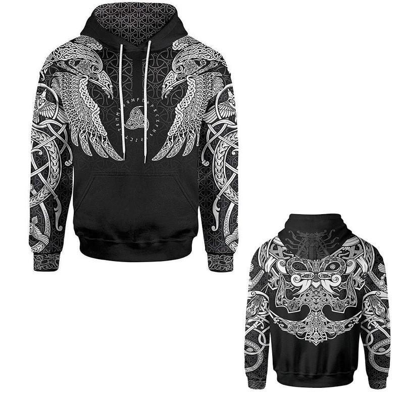 Unisex Hooded Sweatshirt Digital Print Streetwear Loose Fit Winter Casual Long Sleeve Pullover Teens Adults