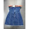 Export Pure Original Los Angeles Single Sexy Big Sexy Tube Top Package Hip Denim Blue Big Belt Sheath Raw Edge Dress