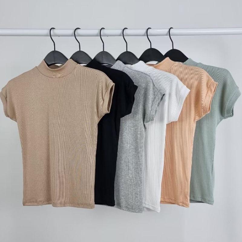 

Летняя облегающая сексуальная футболка с круглым вырезом и коротким рукавом, женская обтягивающая модная однотонная повседневная футболка, женская одежда, элегантная женская футболка 26005 One Size оранжевый