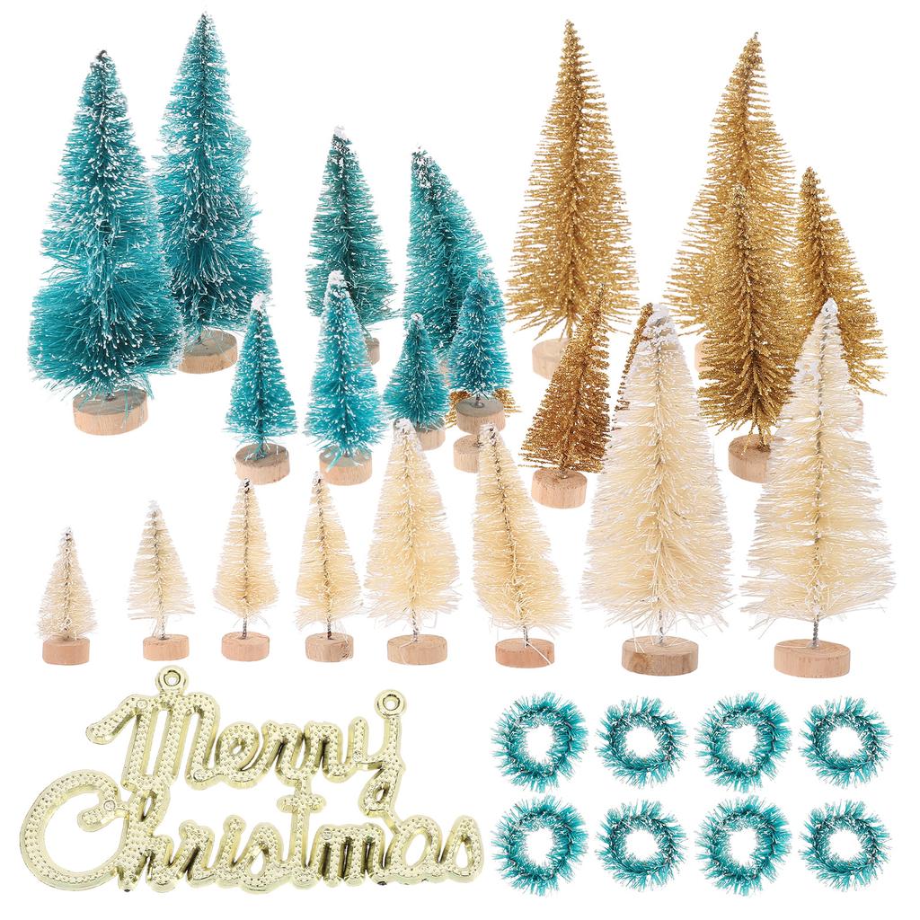 1 set 1 Set Of Mini Christmas Tree Decorations Artificial Tabletop Pine Tree For Home Party Festival Scene Desktop Ornament Xmas
