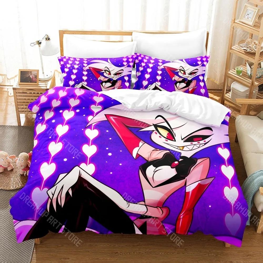 3D Print Hazbin Hotels Bedding Set Single Twin Full Queen King Size Bed Set Adult Kid Bedroom Duvetcover Sets