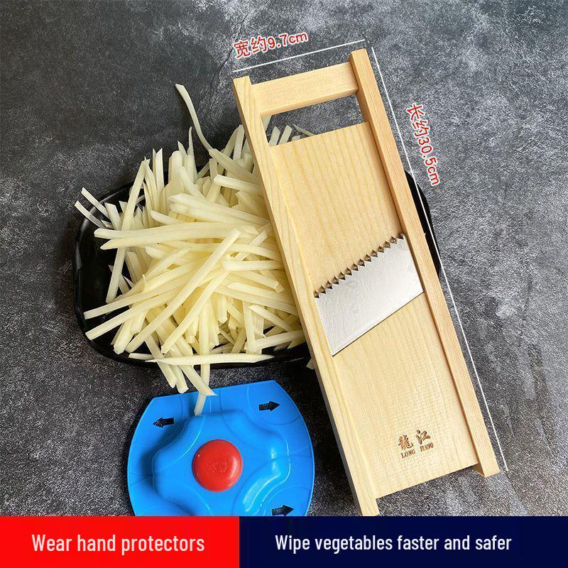 Rallador de Papa y Verdura Grueso Longjiang 5: Pelador y Cortador de Madera