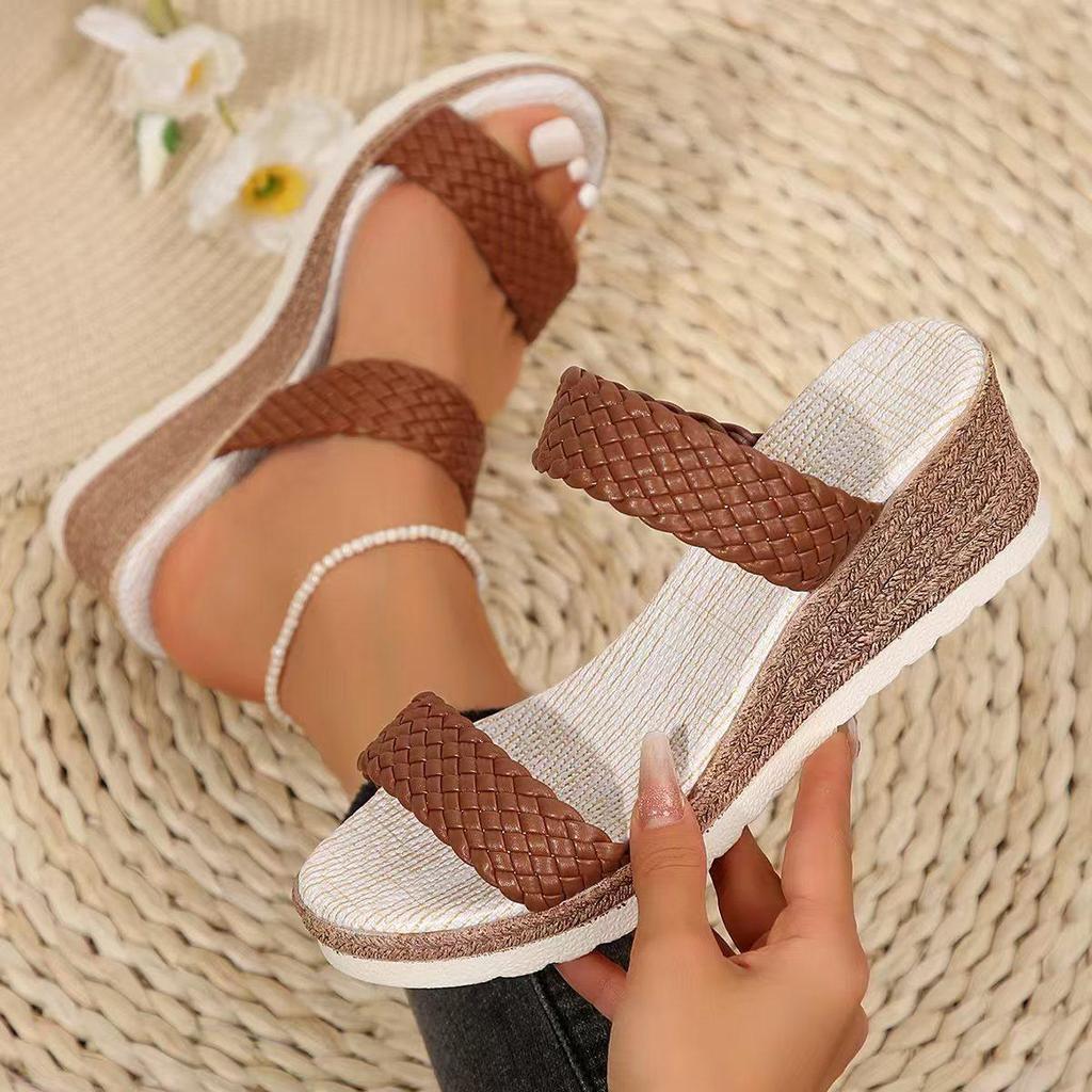 Women's Sandals Bohemia Heels Summer Wedges Heeled Women Slippers Summer Shoes Woman Footwear