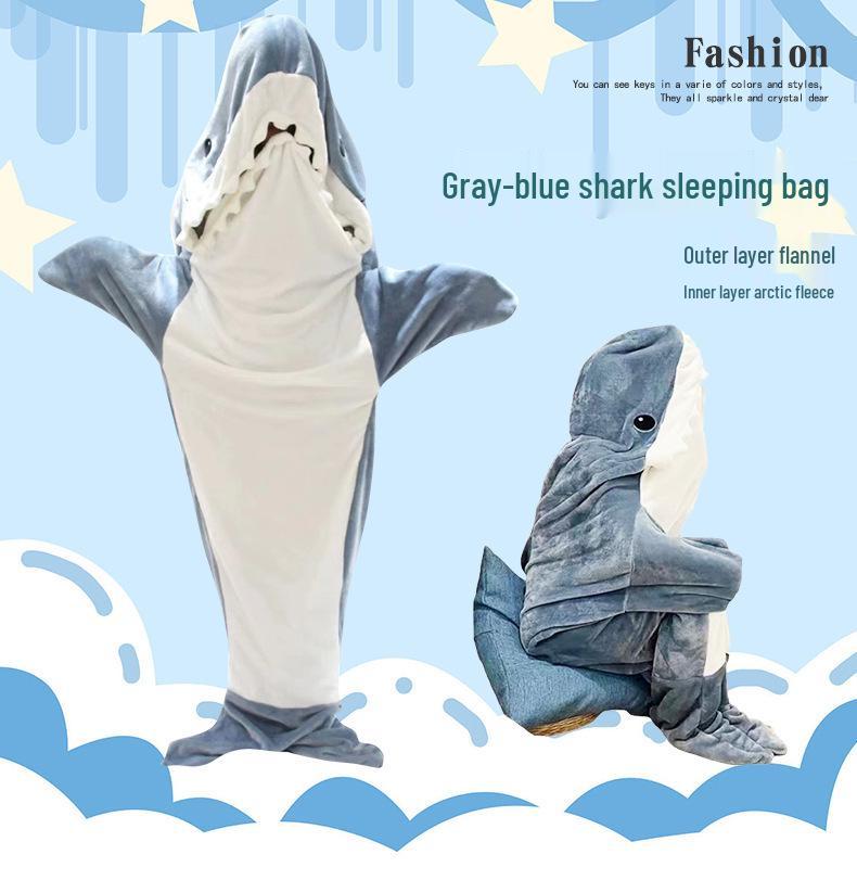 Shark Flannel Onesie Pajamas - Warm, Anti-Kick, Casual Sleep Quilt