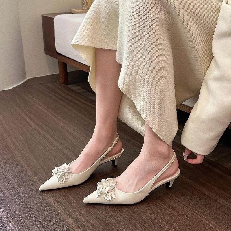 Fashion Women's Shoes Summer High Heels Sandals 2025 Thin Heeled Sandals for Women Elegant Pointed Toe Dancing Party Shoes Banquet Shoes