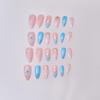 3D Handmade Resin Shell Pattern French Flower Almond-Shaped Wearable Nails - 24 Pieces