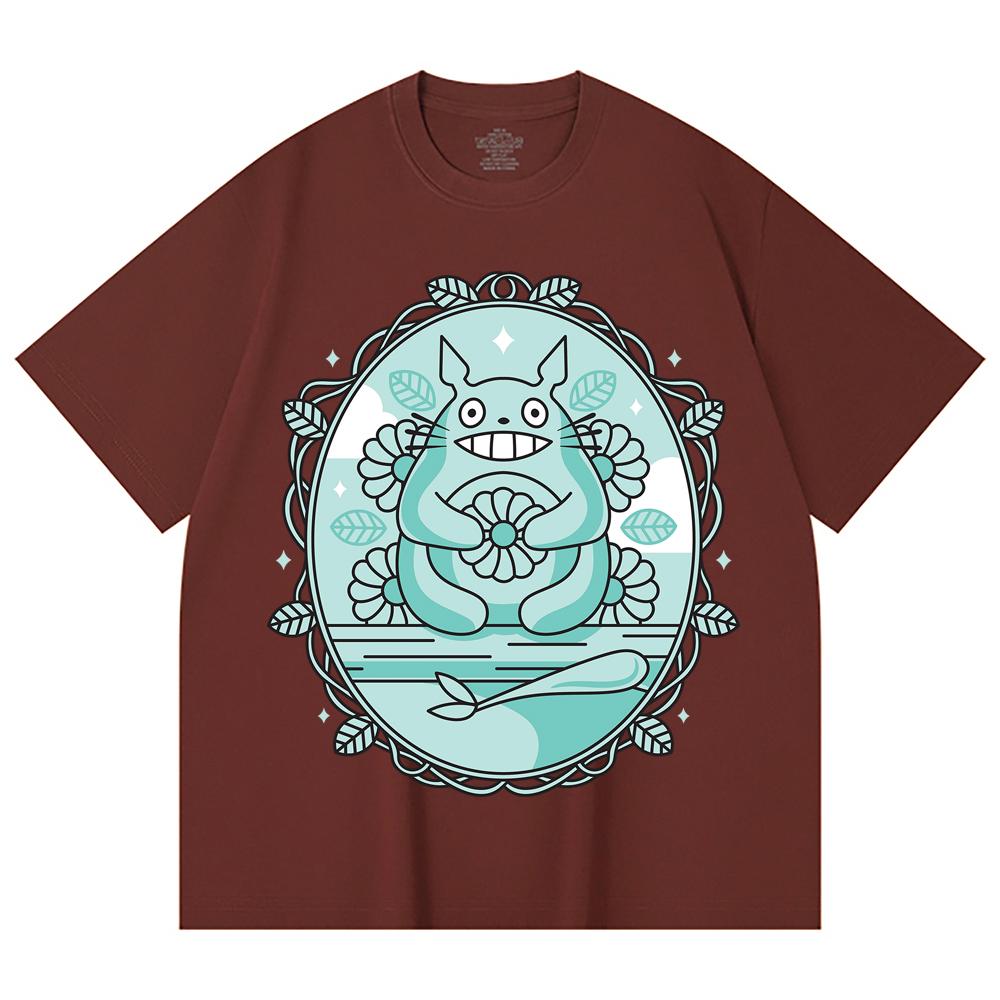 230 Gsm 100% Cotton Ghibli V6 Totoro Print Unisex Heavy Cotton T Shirt