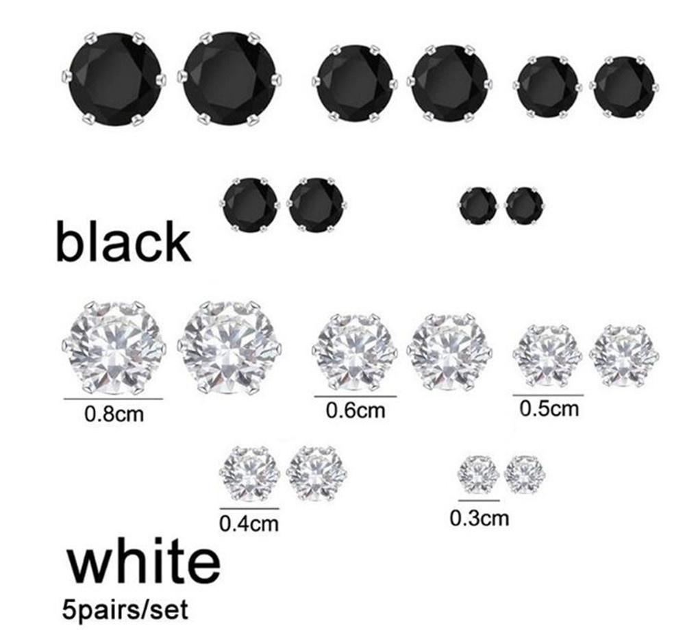 High Quality  Stud Earrings Set Simple Women Alloy  Zircon Earring Sets Jewelry Ac