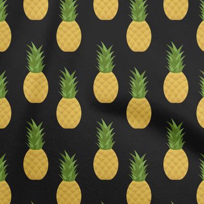 Cotton Flex Black Fabric Fruits Pineapple Dress Material Fabric Print Fabric By The Yard 40 Inch